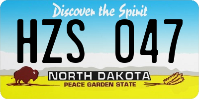 ND license plate HZS047