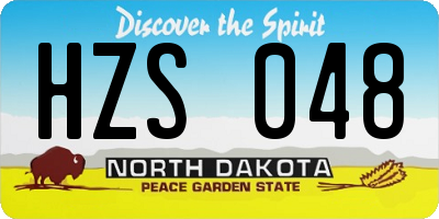 ND license plate HZS048