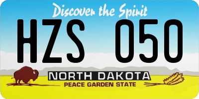 ND license plate HZS050