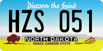 ND license plate HZS051