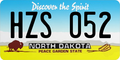 ND license plate HZS052