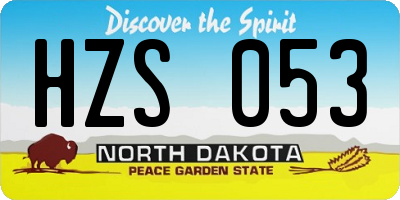 ND license plate HZS053