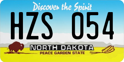ND license plate HZS054