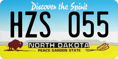 ND license plate HZS055