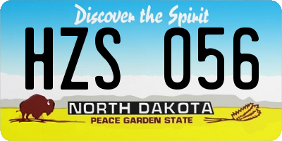ND license plate HZS056