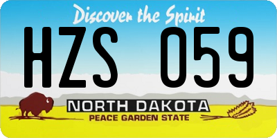 ND license plate HZS059
