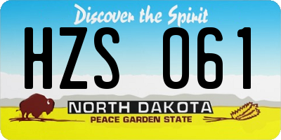 ND license plate HZS061