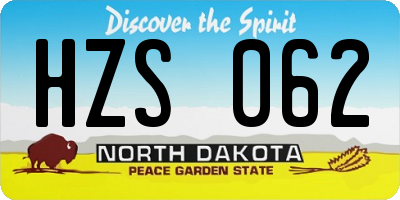 ND license plate HZS062