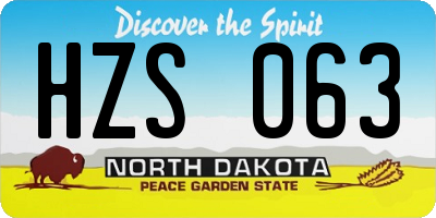 ND license plate HZS063