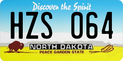 ND license plate HZS064