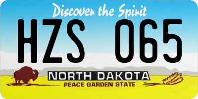 ND license plate HZS065