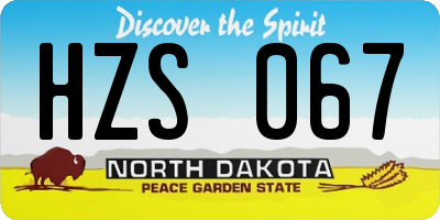 ND license plate HZS067