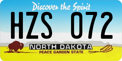 ND license plate HZS072