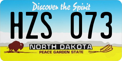 ND license plate HZS073