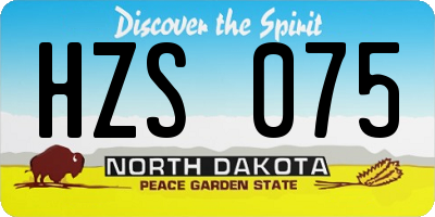 ND license plate HZS075