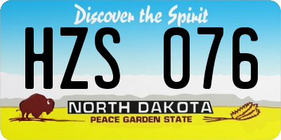 ND license plate HZS076