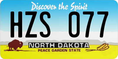 ND license plate HZS077