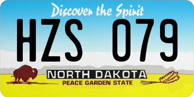ND license plate HZS079