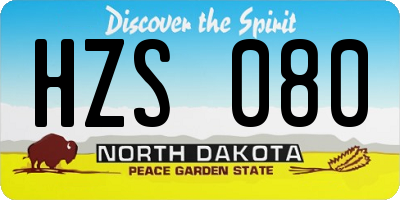 ND license plate HZS080