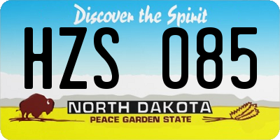 ND license plate HZS085