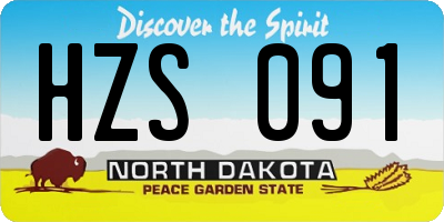 ND license plate HZS091