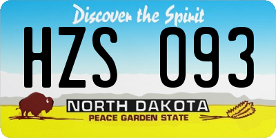 ND license plate HZS093