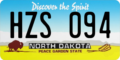 ND license plate HZS094
