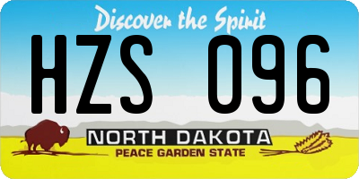 ND license plate HZS096