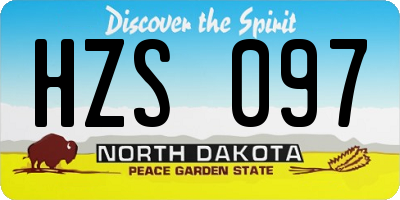 ND license plate HZS097