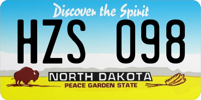 ND license plate HZS098