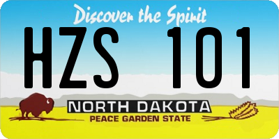 ND license plate HZS101