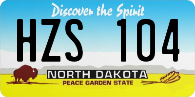 ND license plate HZS104