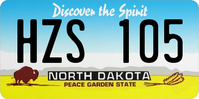 ND license plate HZS105