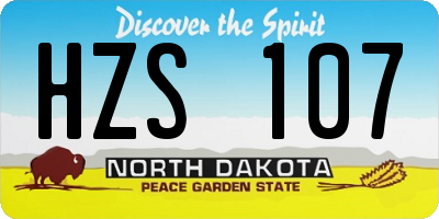 ND license plate HZS107