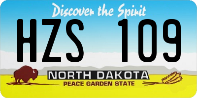 ND license plate HZS109