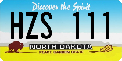 ND license plate HZS111