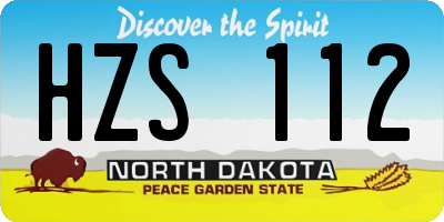 ND license plate HZS112