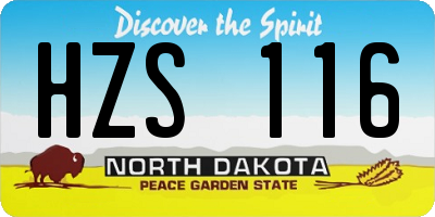 ND license plate HZS116