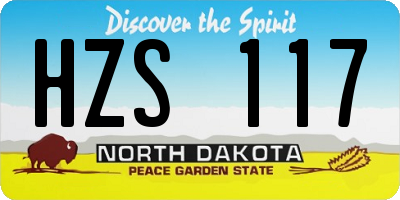 ND license plate HZS117