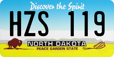 ND license plate HZS119