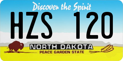 ND license plate HZS120