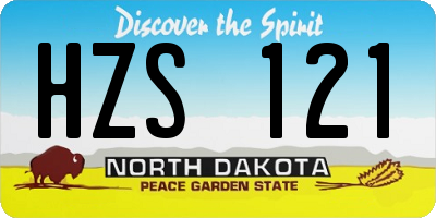 ND license plate HZS121