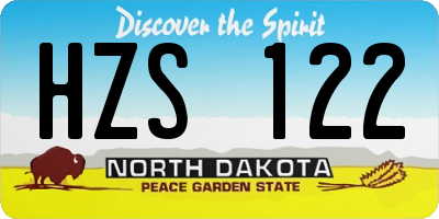 ND license plate HZS122