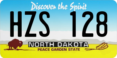ND license plate HZS128