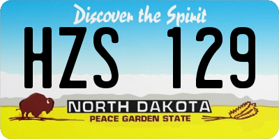 ND license plate HZS129