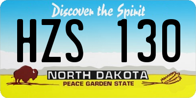 ND license plate HZS130