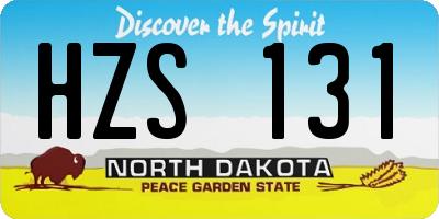 ND license plate HZS131