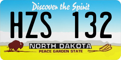 ND license plate HZS132