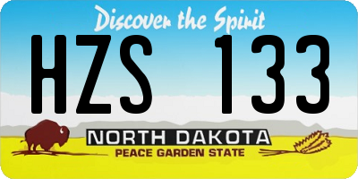 ND license plate HZS133