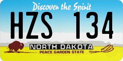 ND license plate HZS134